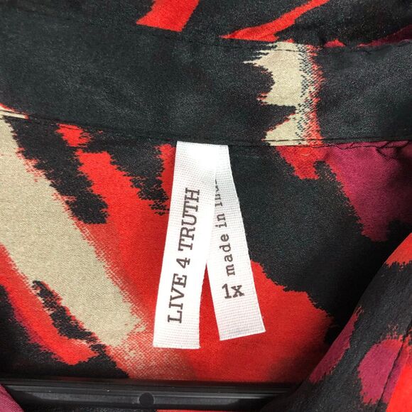 Live 4 Truth Animal Print Button-Down Shirt Dress, Nightshirt, Dopamine SZ 1X - Picture 7 of 8